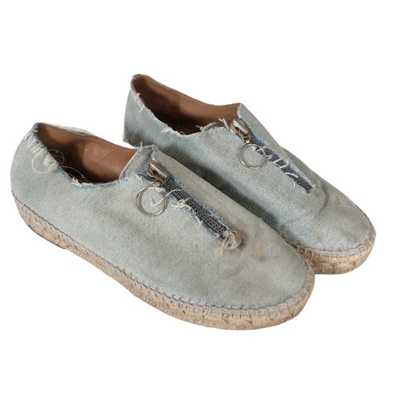 Alexander Wang Devon Light Wash Denim Espadrilles - Picture 1 of 10